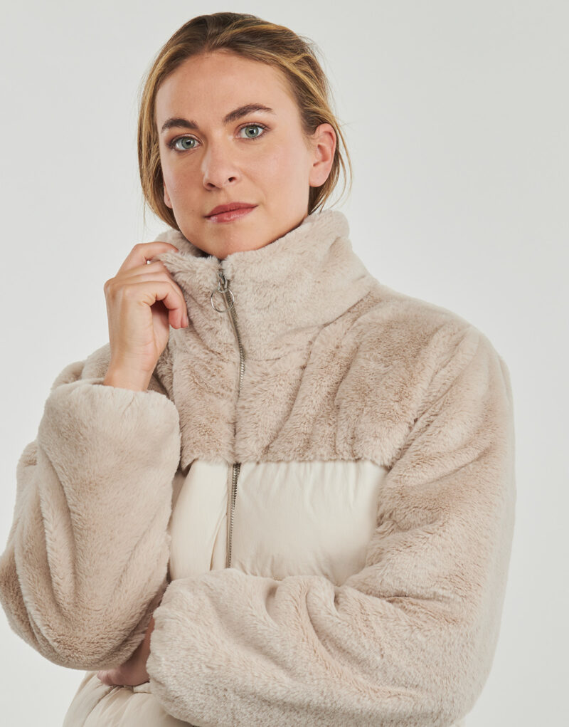 Duvet Only ONLWANJA FUR PUFFER MIX COAT CC OTW Beige Piumini Donna - 5