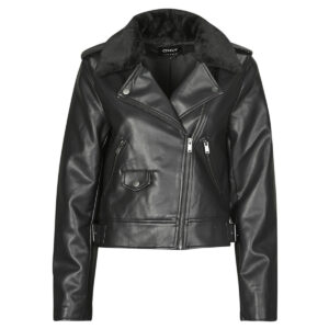 Giacca in pelle  Only  ONLVILHELMA  Nero -   Giacche in pelle Donna