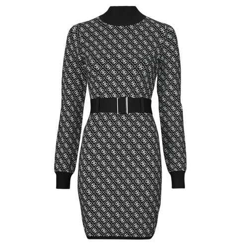 Abito corto nero donna Guess LISE 4G LS BELTED DRESS SWTR, elegante e alla moda, con maniche lunghe e cintura per una silhouette raffinata. Perfetto per occasioni casual e serate speciali, questo abito è un must-have nel guardaroba femminile. Acquista ora e aggiungi un tocco di stile al tuo look!