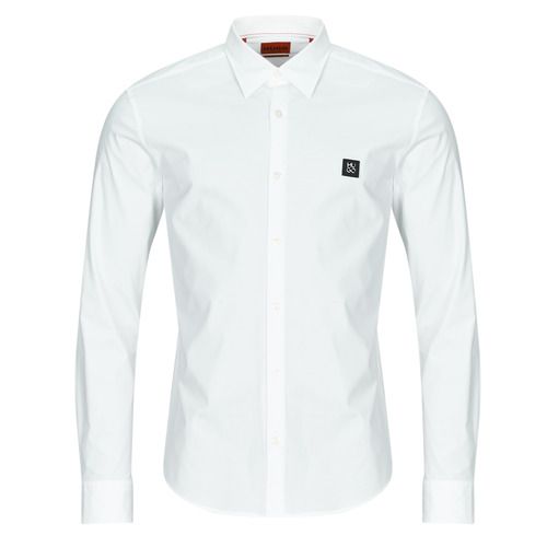 Camicia a maniche lunghe Uomo HUGO Ermo Bianco, elegante e versatile, ideale per occasioni formali e casual. Realizzata con materiali di alta qualità, offre comfort e stile in ogni stagione. Perfetta da abbinare a pantaloni eleganti o jeans per un look raffinato.