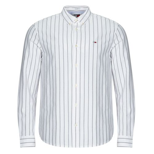 Camicia a maniche lunghe Uomo Tommy Jeans TJM REG OXFORD STRIPE SHIRT Bianco, in cotone di alta qualità, dallo stile elegante e casual. Perfetta per outfit versatili, ideale per l'uso quotidiano o occasioni speciali. Scopri la combinazione di comfort e moda con questo capo iconico di Tommy Jeans, un must-have per il tuo guardaroba.