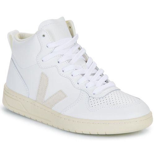 Sneakers alte uomo Veja V-15 Bianco, eleganti e confortevoli, perfette per uno stile casual e attivo. Design moderno e materiali sostenibili, ideali per ogni occasione.
