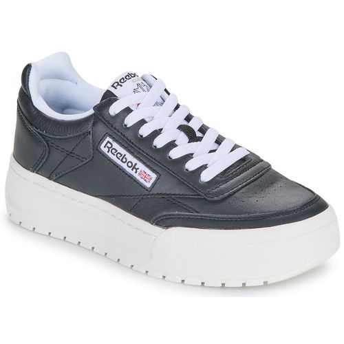 Sneakers basse Reebok Classic CLUB C MEGACOURT Nero per donna, dal design elegante e versatile. Queste scarpe sportivo-urbane offrono comfort e stile, perfette per ogni occasione. Ideali per gli amanti dello streetwear e dell'attività fisica, rappresentano un must-have nel guardaroba.