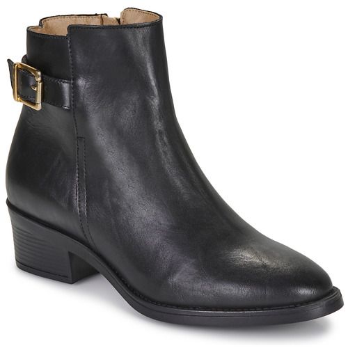 Stivaletti Donna Betty London ANNA Nero, eleganti e versatili, perfetti per ogni occasione. Realizzati in pelle di alta qualità, questi stivaletti offrono comfort e stile. Ideali per l'autunno e l'inverno, con suola antiscivolo per una camminata sicura. Aggiungi un tocco di classe al tuo outfit con gli stivaletti ANNA di Betty London. Disponibili in diverse taglie per una vestibilità perfetta.