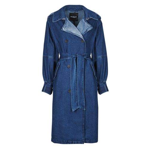 Trench Donna Desigual CHAQ BERLIN Blu, elegante giacca impermeabile, perfetta per ogni occasione. Design moderno e versatile, adatta per le stagioni fresche. 