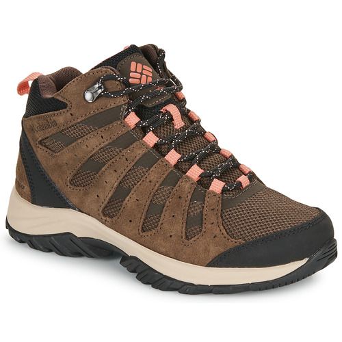 Scarpe da trekking da donna Columbia REDMOND III MID WATERPROOF in marrone, progettate per garantire impermeabilità e comfort durante le escursioni. Ideali per avventure all'aperto, queste scarpe offrono supporto e aderenza su terreni accidentati, perfette per escursioniste e amanti della natura.