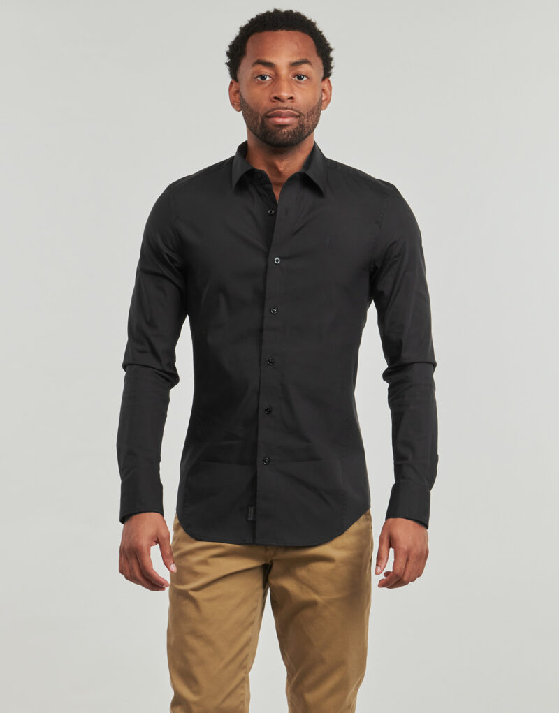 G-Star Raw UNIFORM SLIM SHIRT LS Schwarzes Langarmhemd &ndash; Herren Langarmhemden - 2