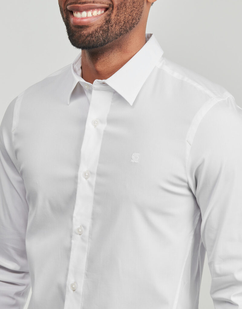 G-Star Raw UNIFORM SLIM SHIRT LS Langarmhemd Weiß – Herren Langarmhemden - 5