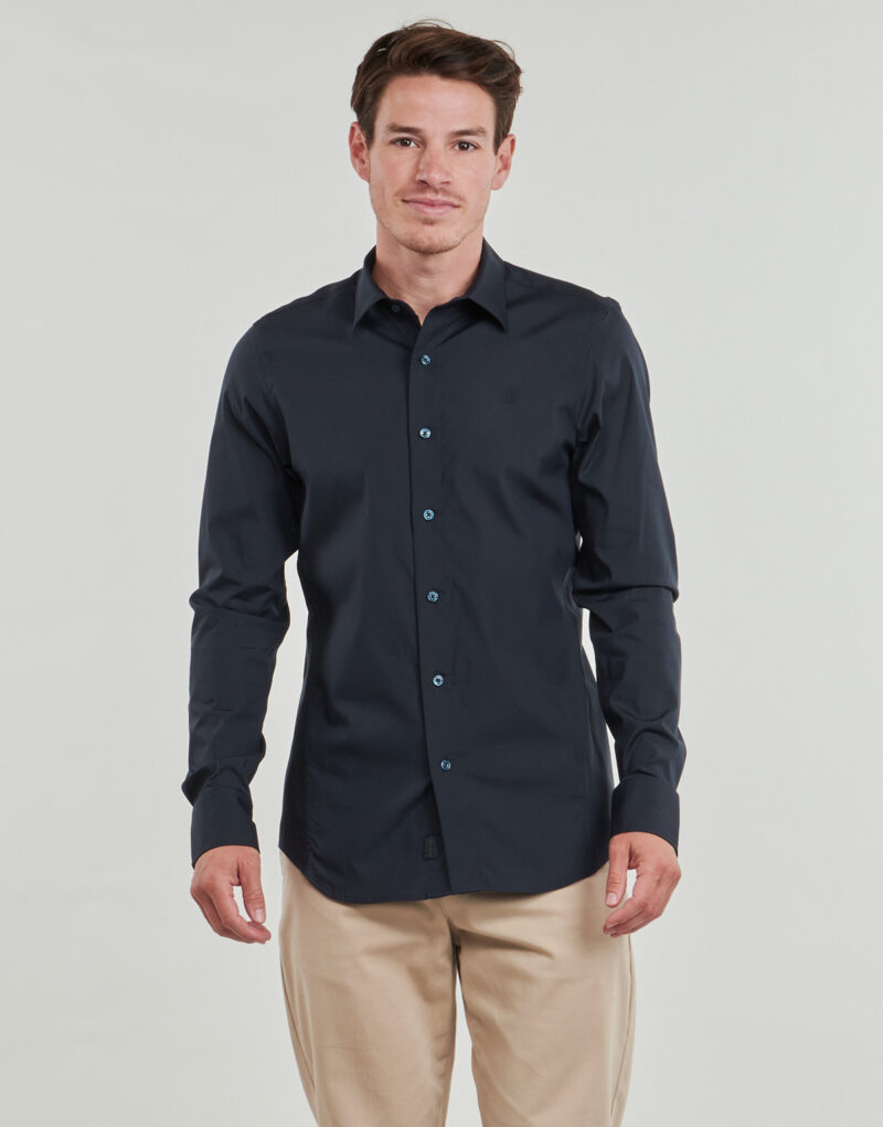 G-Star Raw UNIFORM SLIM SHIRT LS Marine Langarmhemd – Herren Langarmhemden - 2