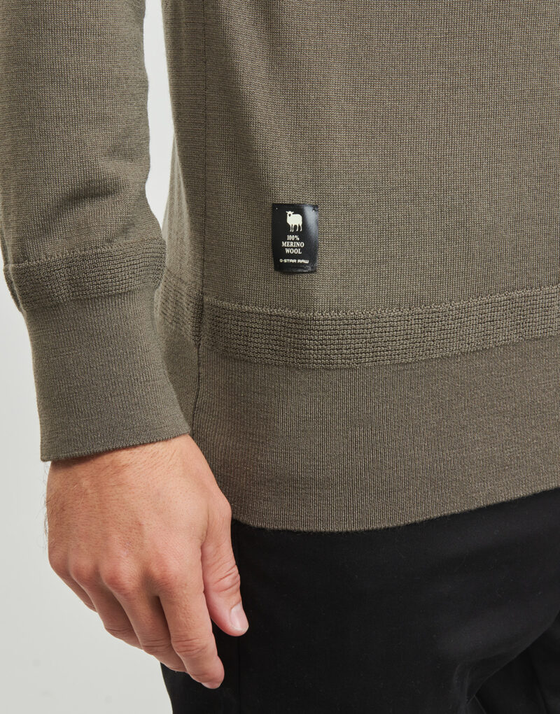 Pullover G-Star Raw PREMIUM CORE MOCK KNIT Khaki Herrenpullover - 5