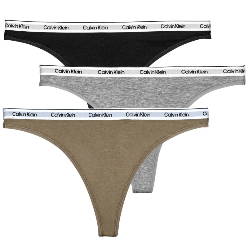 Tanga Calvin Klein Jeans THONG X3 Multicolore Perizoma Donna - 1