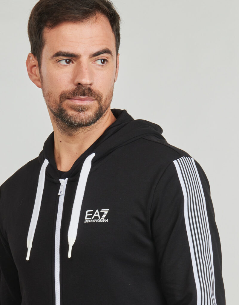 Felpe con cappuccio Emporio Armani EA7 7 LINES SWEATSHIRT Nero Felpe con cappuccio Uomo - 5