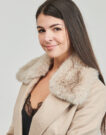 Mantella Guess NANCY FIT COAT FAUX FUR COLLAR Beige Mantelle Donna - 5
