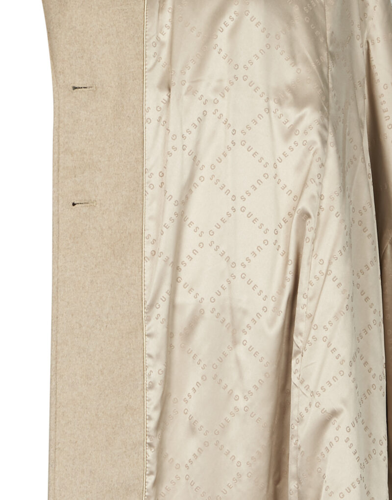Mantella Guess NANCY FIT COAT FAUX FUR COLLAR Beige Mantelle Donna - 6