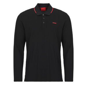 Polo maniche lunghe  HUGO  Derriko  Nero -  Polo maniche lunghe Uomo