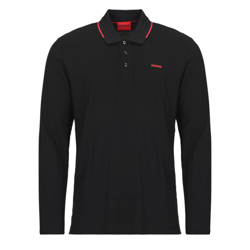Langarm-Poloshirt HUGO Derriko Nero Polo maniche lunghe Uomo - 1