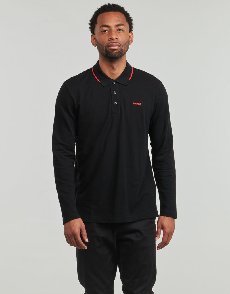 Langarm-Poloshirt HUGO Derriko Nero Polo maniche lunghe Uomo - 2