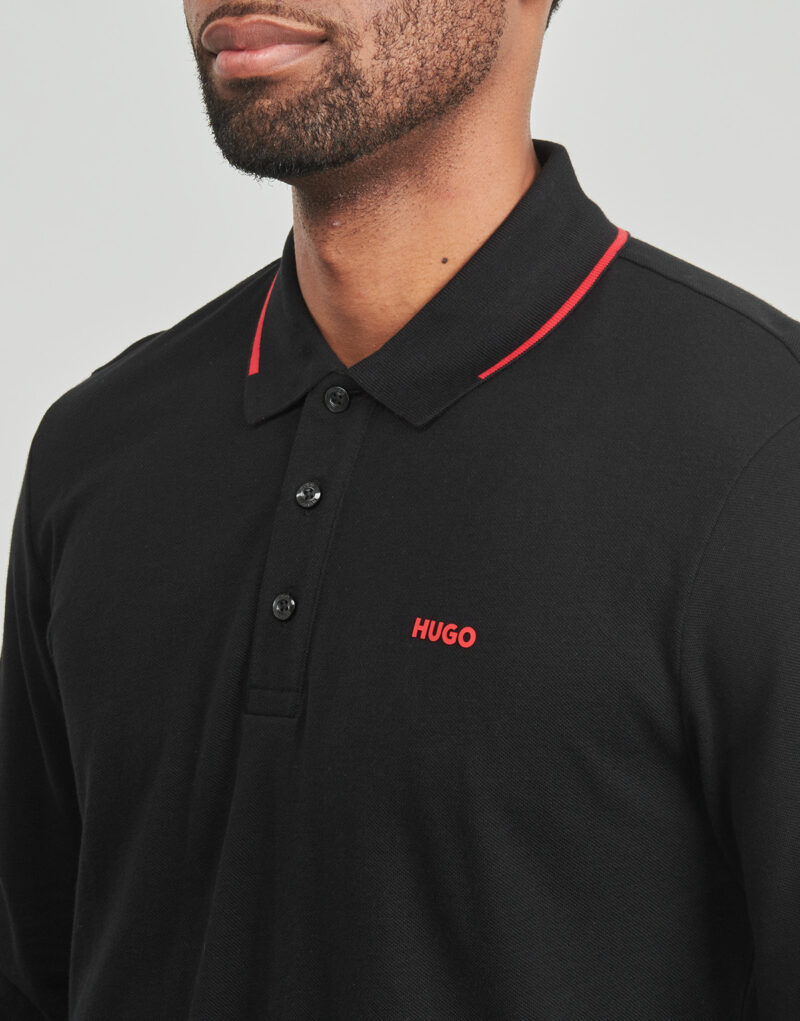 Langarm-Poloshirt HUGO Derriko Nero Polo maniche lunghe Uomo - 5