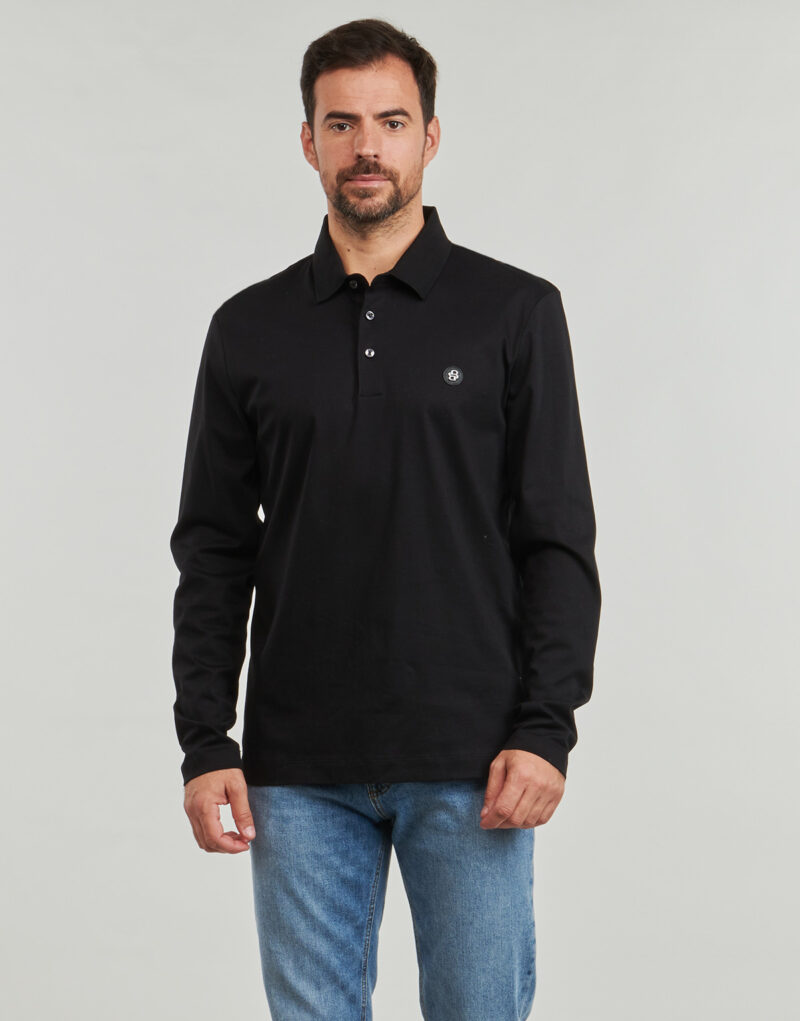BOSS C-Paley 01 Schwarzes Langarm-Poloshirt f&uuml;r Herren - Gr&ouml;&szlig;e 2