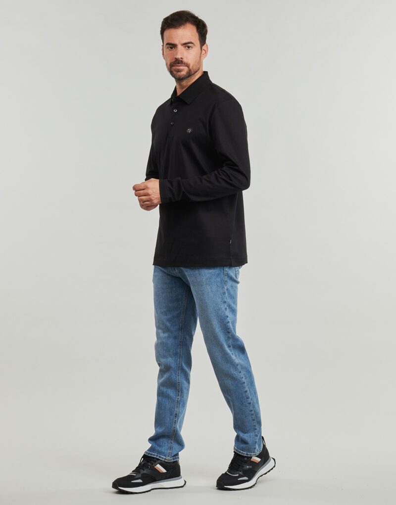 BOSS C-Paley 01 Schwarzes Langarm-Poloshirt f&uuml;r Herren - Gr&ouml;&szlig;e 3