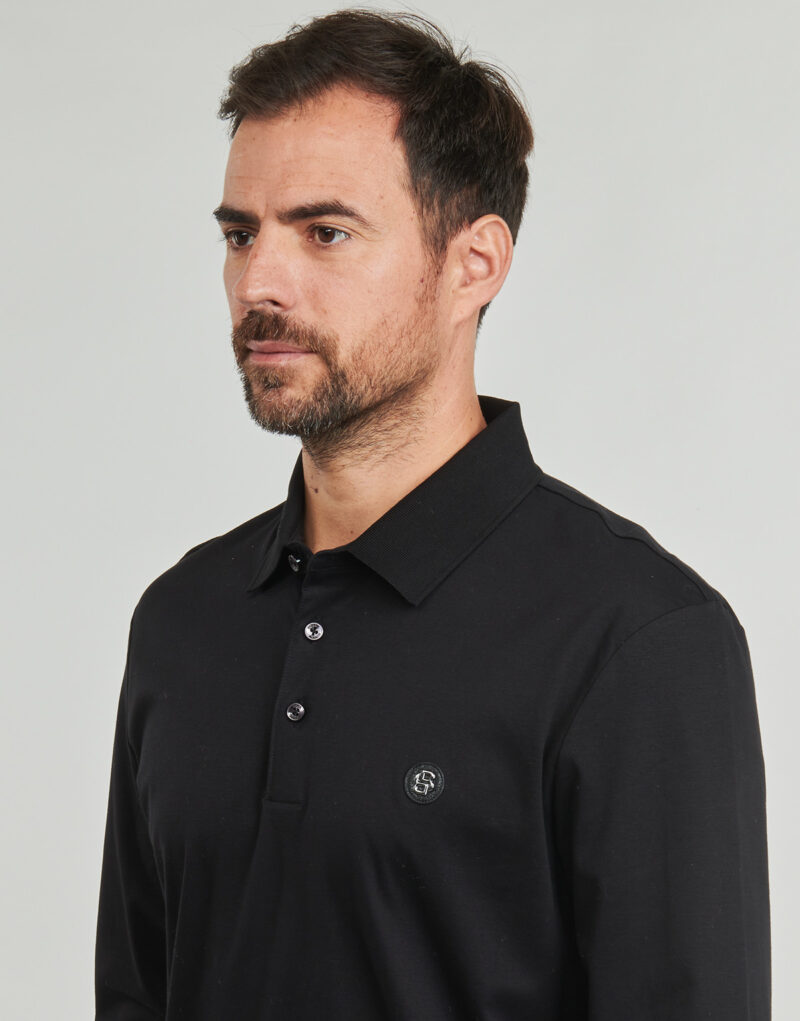 BOSS C-Paley 01 Schwarzes Langarm-Poloshirt f&uuml;r Herren - Gr&ouml;&szlig;e 5
