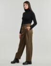 Suit trousers Only ONLHELENA LIFE MEL HW STRI WIDE PANT TLR Brown Women's Suit Trousers - 3