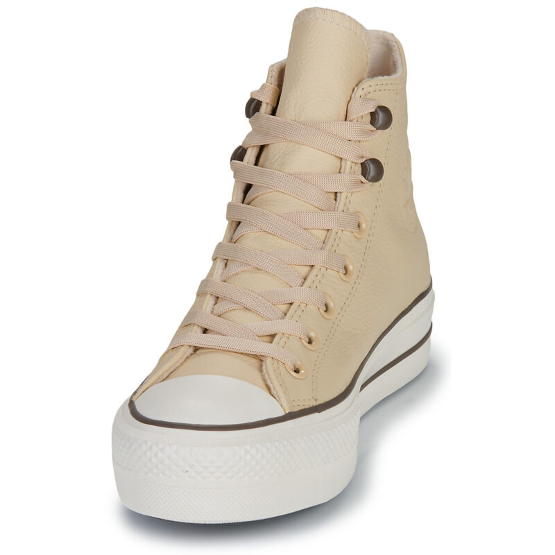 Converse CHUCK TAYOR ALL STAR LIFT PLATFORM WEATHERIZED LEATHER Beige Sneakers alte Donna - 3