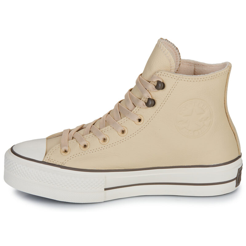 Converse CHUCK TAYOR ALL STAR LIFT PLATFORM WEATHERIZED LEATHER Beige Sneakers alte Donna - 4