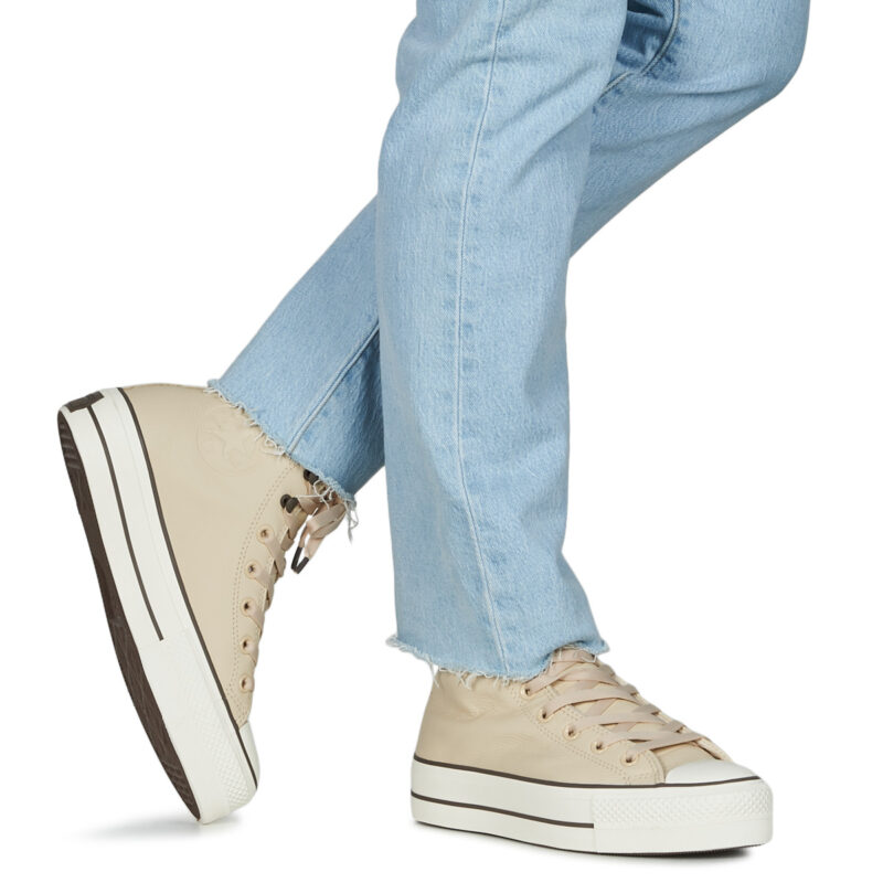 Converse CHUCK TAYOR ALL STAR LIFT PLATFORM WEATHERIZED LEATHER Beige Sneakers alte Donna - 8