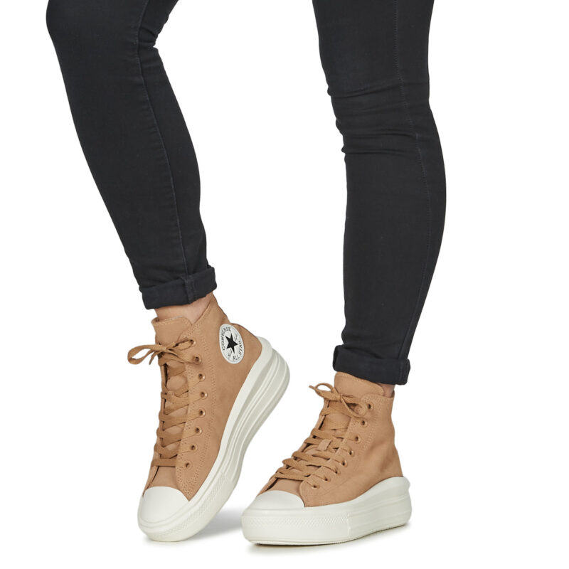 Converse CHUCK TAYLOR ALL STAR MOVE PLATFORM COLORFUL SUEDE Beige Sneakers alte Donna - 3