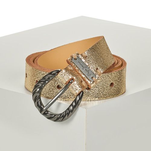 Cintura HALSEYMET BELT di Pepe Jeans in oro per donna, elegante e moderna, ideale per ogni occasione. Aggiungi un tocco di stile al tuo outfit con questa cinture di alta qualità. Perfetta per una donna che cerca accessori alla moda e versatili. Scopri la bellezza del design Pepe Jeans!