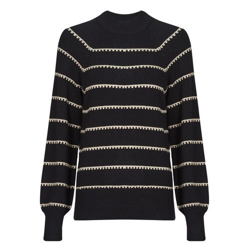 Maglione Donna Vila VIRIL Nero, elegante e confortevole, perfetto per outfit autunnali e invernali. Realizzato in morbido tessuto, offre stile e calore, ideale da abbinare a jeans o gonne. Acquista ora per un look trendy e sofisticato.
