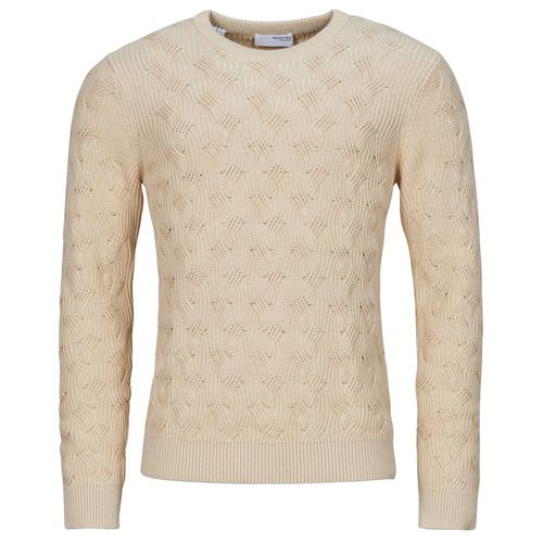 Maglione Uomo Selected SLHCALLIS Beige - Caldo e sofisticato, ideale per outfit casual ed eleganti. Realizzato in morbido materiale per garantire comfort e stile. Perfetto per l'autunno e l'inverno, questo maglione versatile si abbina facilmente a jeans o pantaloni. Acquista ora per un look impeccabile!