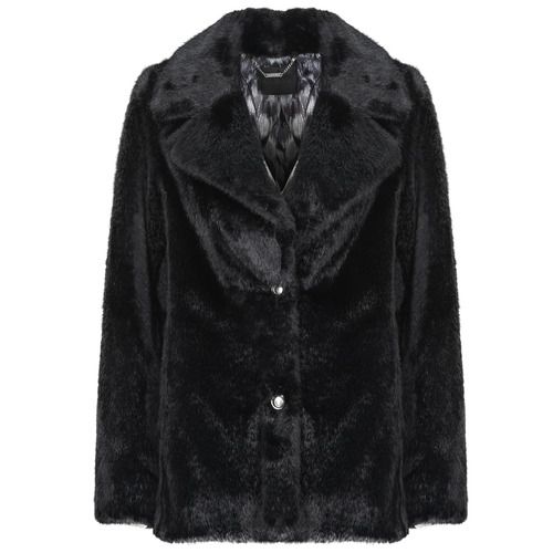Mantella Guess FILOMENA FAUX FUR JKT Nero Cappotto Donna, elegante e alla moda, realizzata in pelliccia sintetica di alta qualità. Perfetta per un look sofisticato e caldo durante la stagione invernale. Ideale per donne che cercano stile e comfort. Aggiungi un tocco di glamour al tuo guardaroba con questo cappotto versatile e chic.