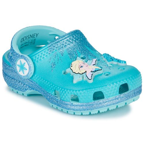Scarpe Crocs per bambina ragazza Frozen Elsa Classic Clog T blu, perfette per il comfort e lo stile. Design ispirato a Frozen con la principessa Elsa, ideali per l'uso quotidiano e le attività estive. Resistente e facile da pulire, queste ciabatte Crocs sono un must-have per ogni giovane fan di Frozen. Acquista ora le Crocs per bambina Frozen Elsa!