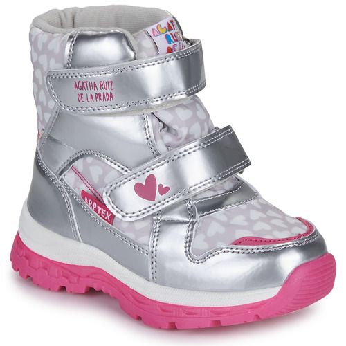 Scarpe da neve bambini ragazza Agatha Ruiz de la Prada APRESKI Argento, ideali per l'inverno. Queste eleganti scarpe impermeabili offrono comfort e stile, perfette per affrontare le avventure sulla neve. Design unico con dettagli scintillanti, perfette per ragazze che vogliono distinguersi. Acquista ora le scarpe da neve Agatha Ruiz de la Prada per una combinazione di moda e funzionalità!
