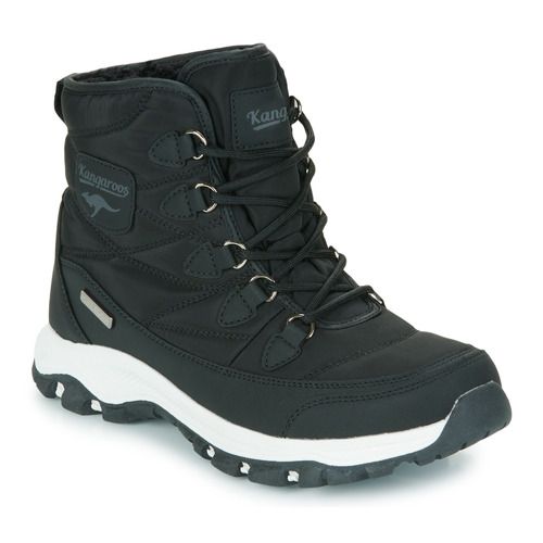 Scarpe da neve Donna Kangaroos K-FW Bonnie in Nero, stivali impermeabili ideali per l'inverno, morbidi e caldi, perfetti per affrontare le giornate di neve con stile e comfort. Design elegante e pratico, massimo grip su terreni scivolosi, ottime per escursioni e attività all'aperto.