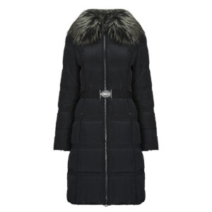 Piumino  Guess  NEW MARISOL LONG BELTED JACKET  Nero -   Piumini Donna