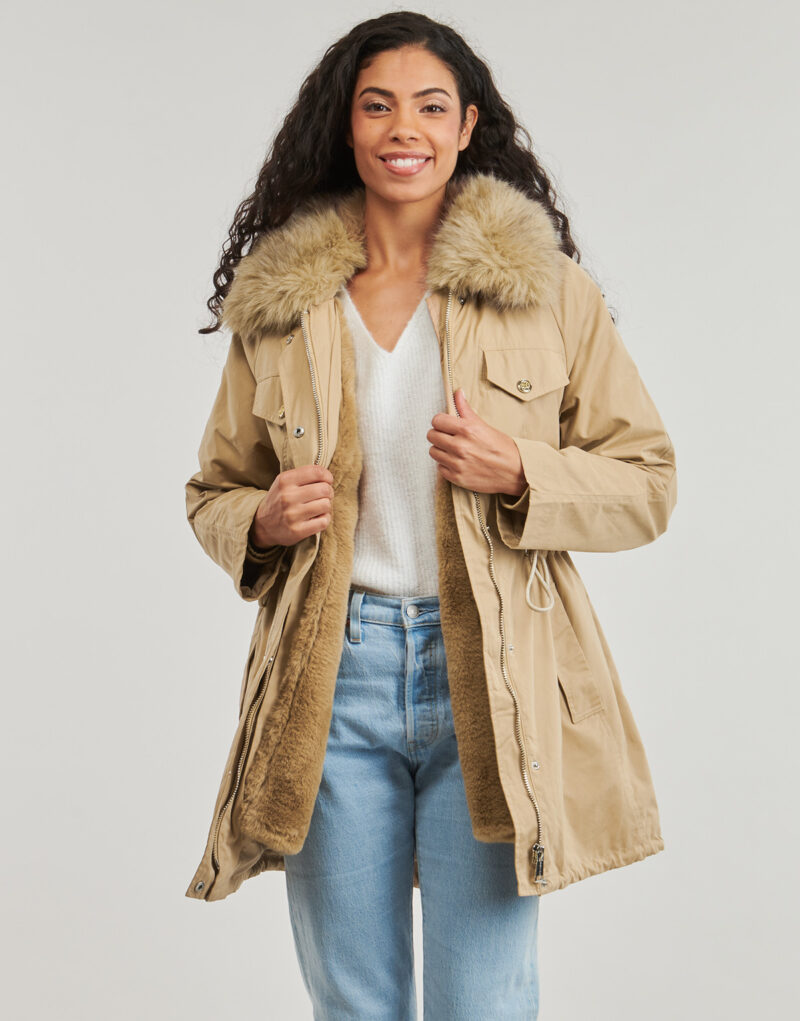 Parka Guess LUCIE PARKA FAUX FUR Beige Parka Donna - 2