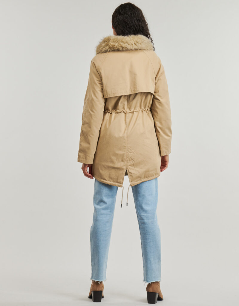 Parka Guess LUCIE PARKA FAUX FUR Beige Parka Donna - 4