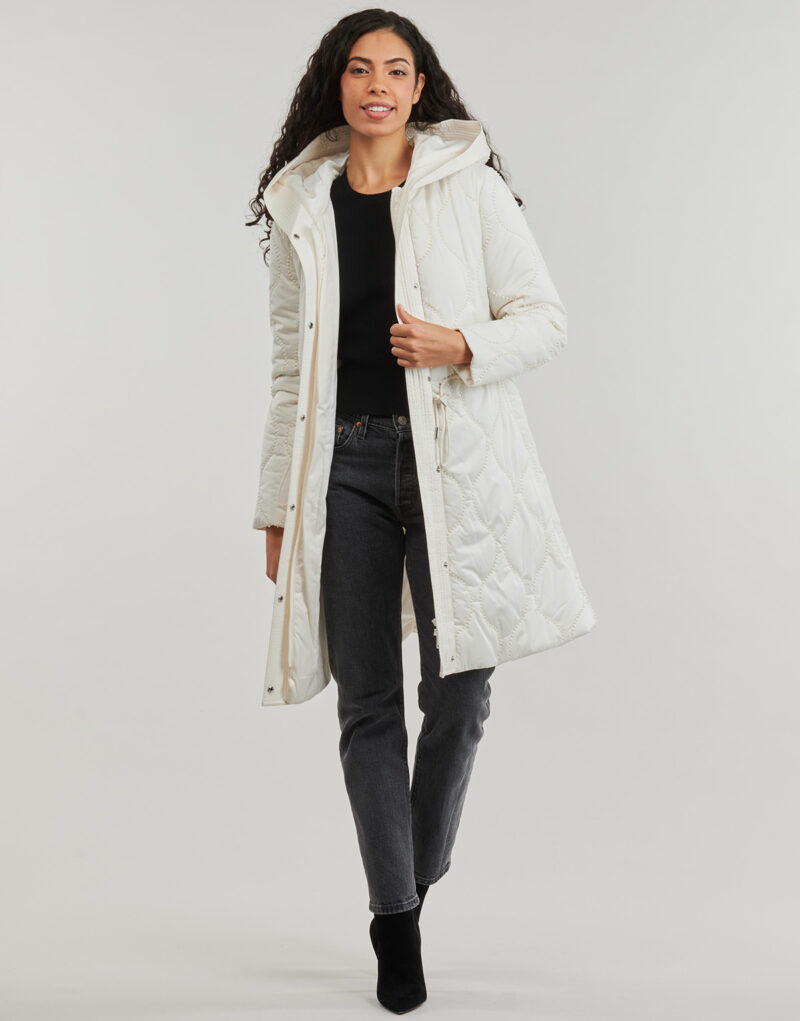 Parka Guess MAITE ONION QUILTING PARKA Bianco Parka Donna - 2
