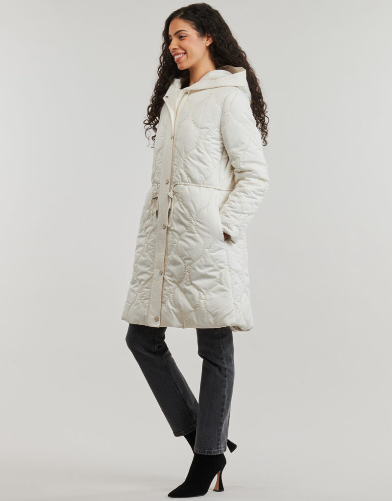 Parka Guess MAITE ONION QUILTING PARKA Bianco Parka Donna - 3