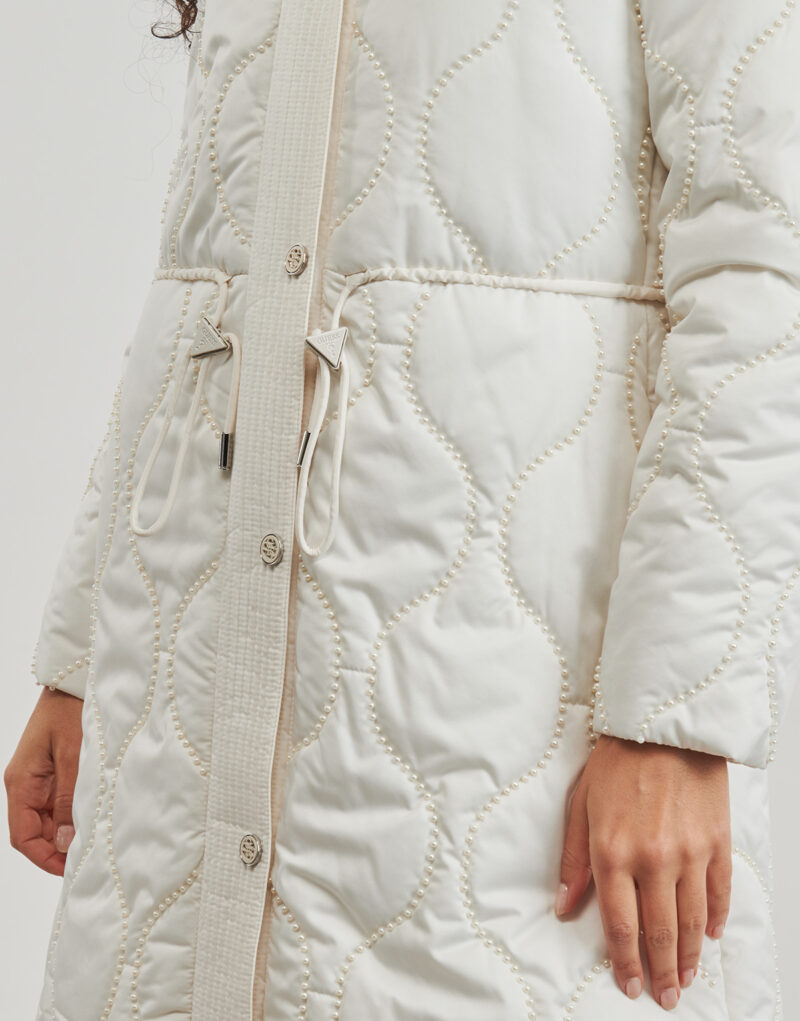 Parka Guess MAITE ONION QUILTING PARKA Bianco Parka Donna - 5