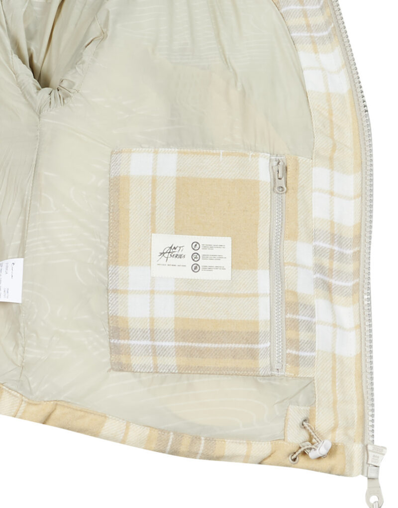 Rip Curl ANTI-SERIES SURF CHECK PUFFER Down Jacket Beige Women's Down Jackets - 6