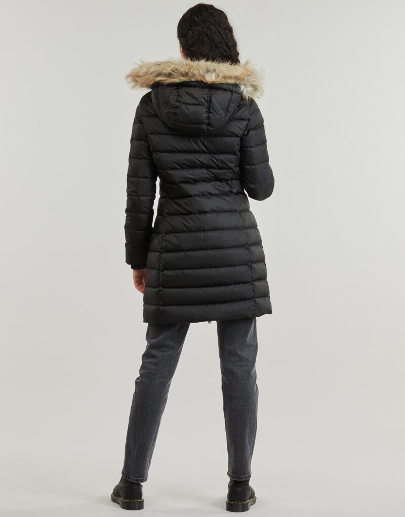 Tommy Jeans TJW ESSENTIAL Daunenmantel mit Kapuze, Schwarz, Damen-Daunenjacken - Gr&ouml;&szlig;e 4