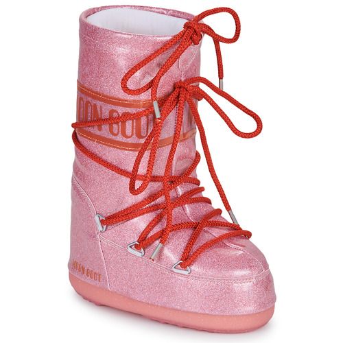 Scarpe da neve per bambina ragazza Moon Boot MB ICON JR GLITTER Rosso, comode e stilose, ideali per l'inverno. Queste scarpe di alta qualità offrono isolamento e calore, perfette per nevicate e attività all'aperto. Design glamour con dettagli glitterati, ottime per completare il look invernale delle più giovani.