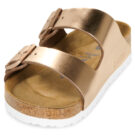 BIRKENSTOCK Arizona Soft Footbed Natural / Pelle / Metallic / Copper / Regular Oro Ciabatta Donna - 3