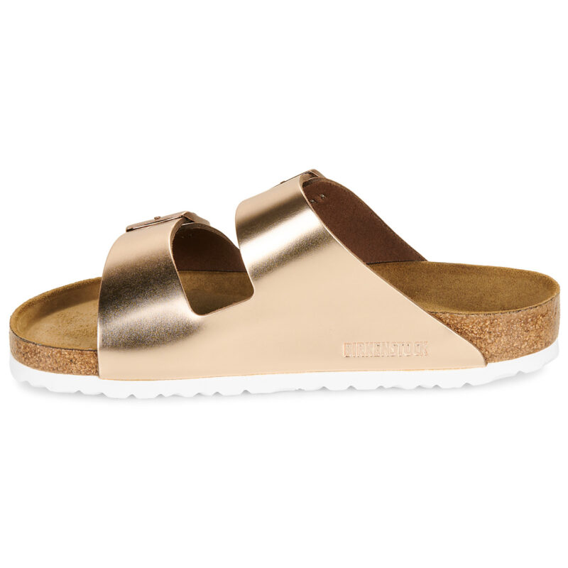 BIRKENSTOCK Arizona Soft Footbed Natural / Pelle / Metallic / Copper / Regular Oro Ciabatta Donna - 4