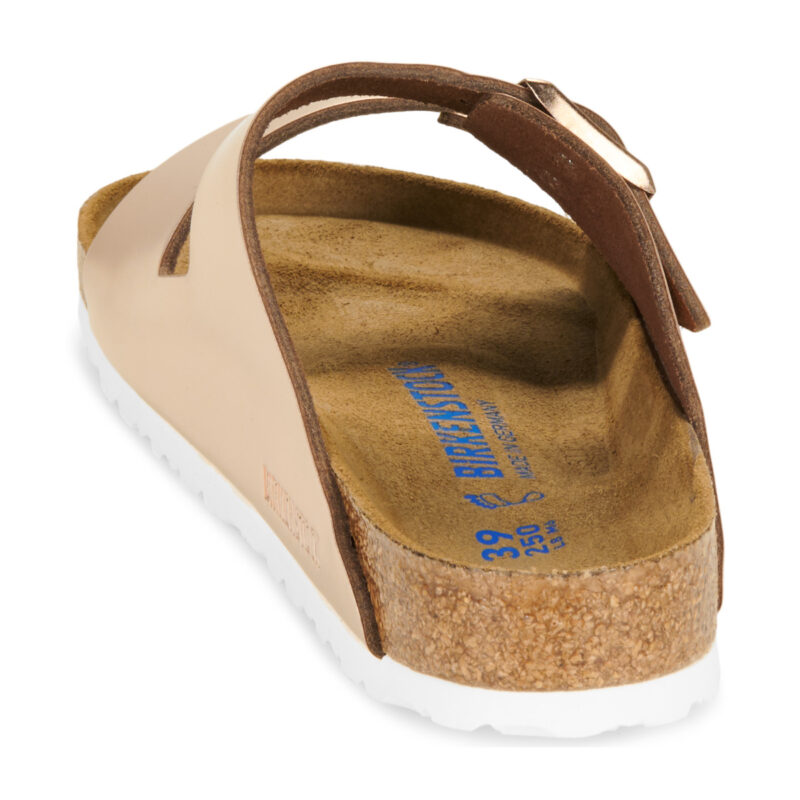 BIRKENSTOCK Arizona Soft Footbed Natural / Pelle / Metallic / Copper / Regular Oro Ciabatta Donna - 5