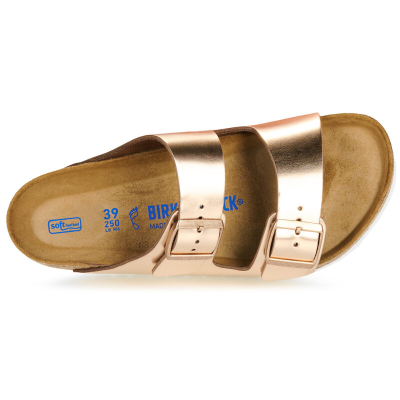 BIRKENSTOCK Arizona Soft Footbed Natural / Pelle / Metallic / Copper / Regular Oro Ciabatta Donna - 6